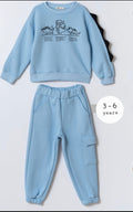 Dino Discovery: The Cool Blue Graphic Tracksuit Set