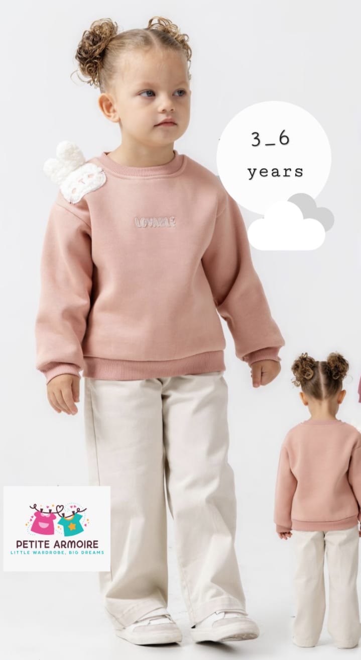 Cute & Cozy: The Blush Crewneck with Puffy Detail
