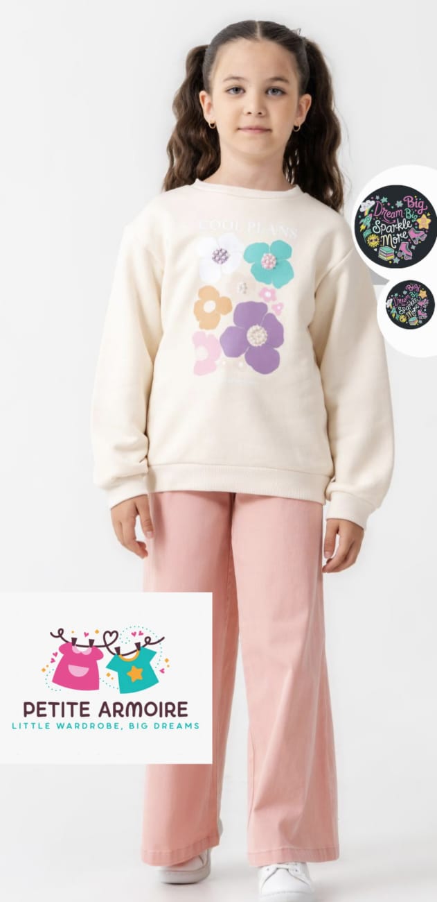 Cool Plans & Happy Blooms: The Pearl-Detail Floral Sweatshirt