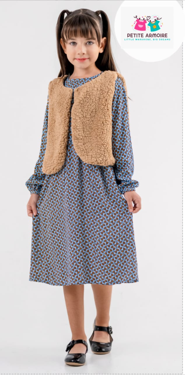 Little Girls ' Elegant  Long Sleeve Dress
