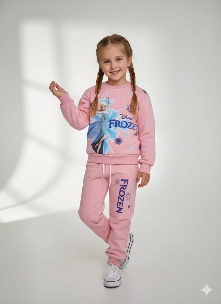 Elsa's Adventure Set: Super Soft Pink Fleece Tracksuit
