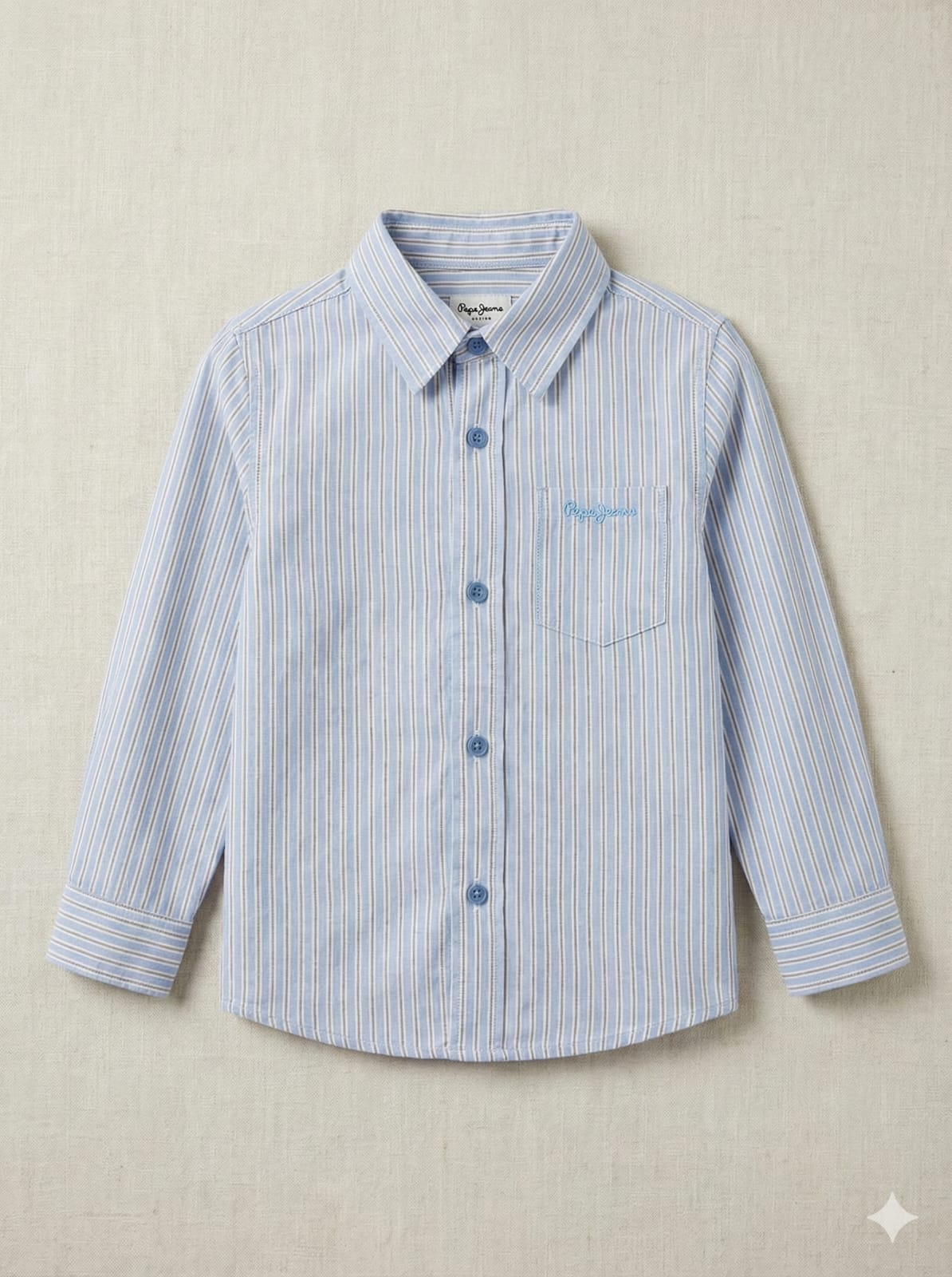 Boys' Blue Striped Button-Down Shirt