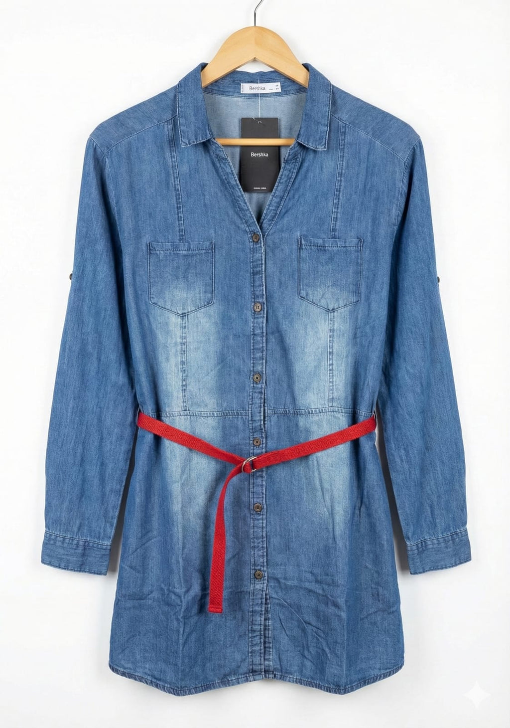 Belted Denim Mini Dress