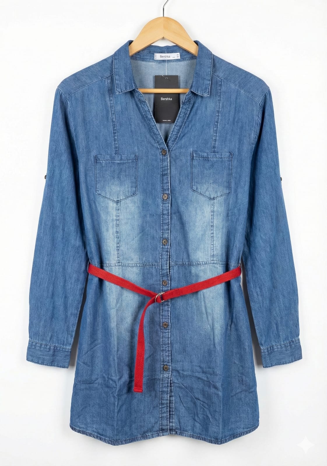 Belted Denim Mini Dress
