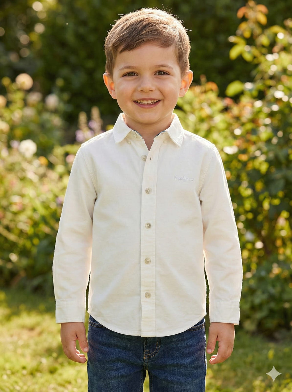 Boys' Classic Off-White Oxford Shirt