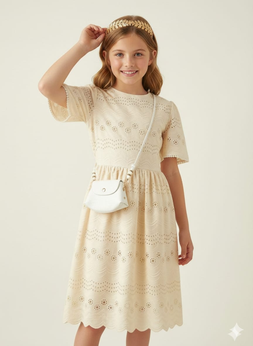 Timeless Elegance: Vintage-Inspired Eyelet Midi Dress