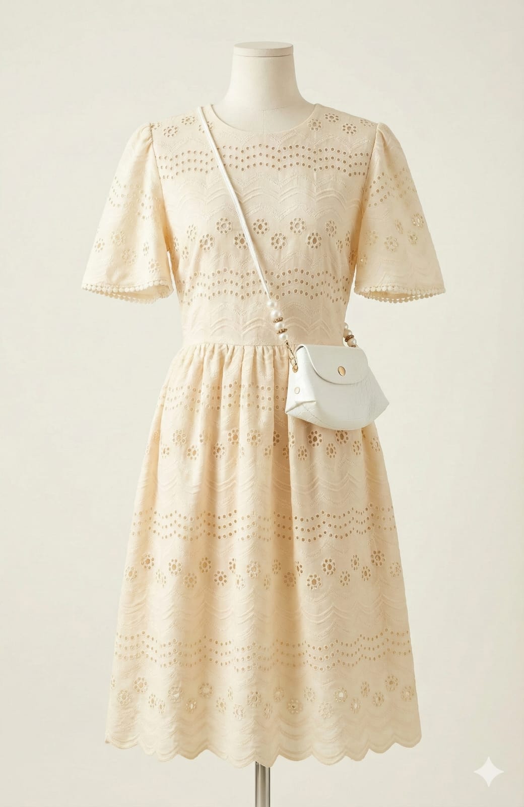 Timeless Elegance: Vintage-Inspired Eyelet Midi Dress