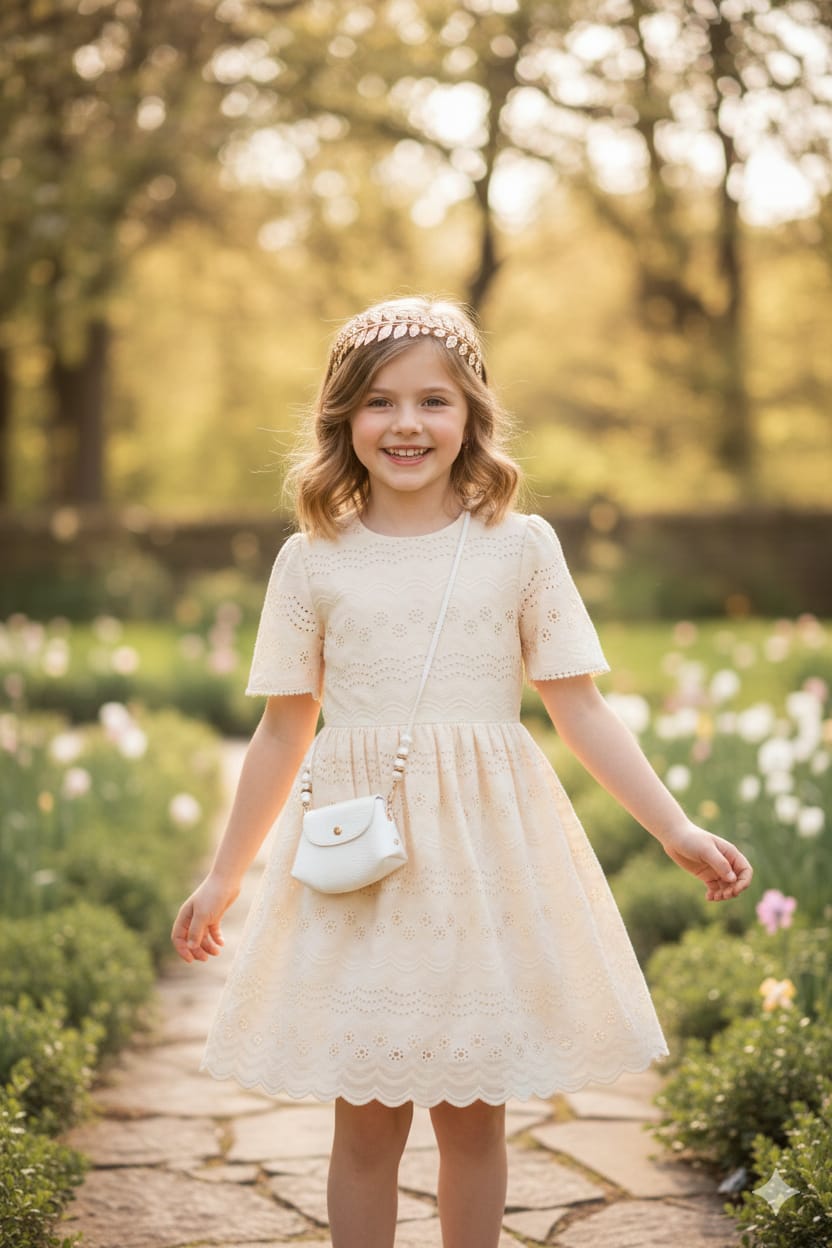 Timeless Elegance: Vintage-Inspired Eyelet Midi Dress