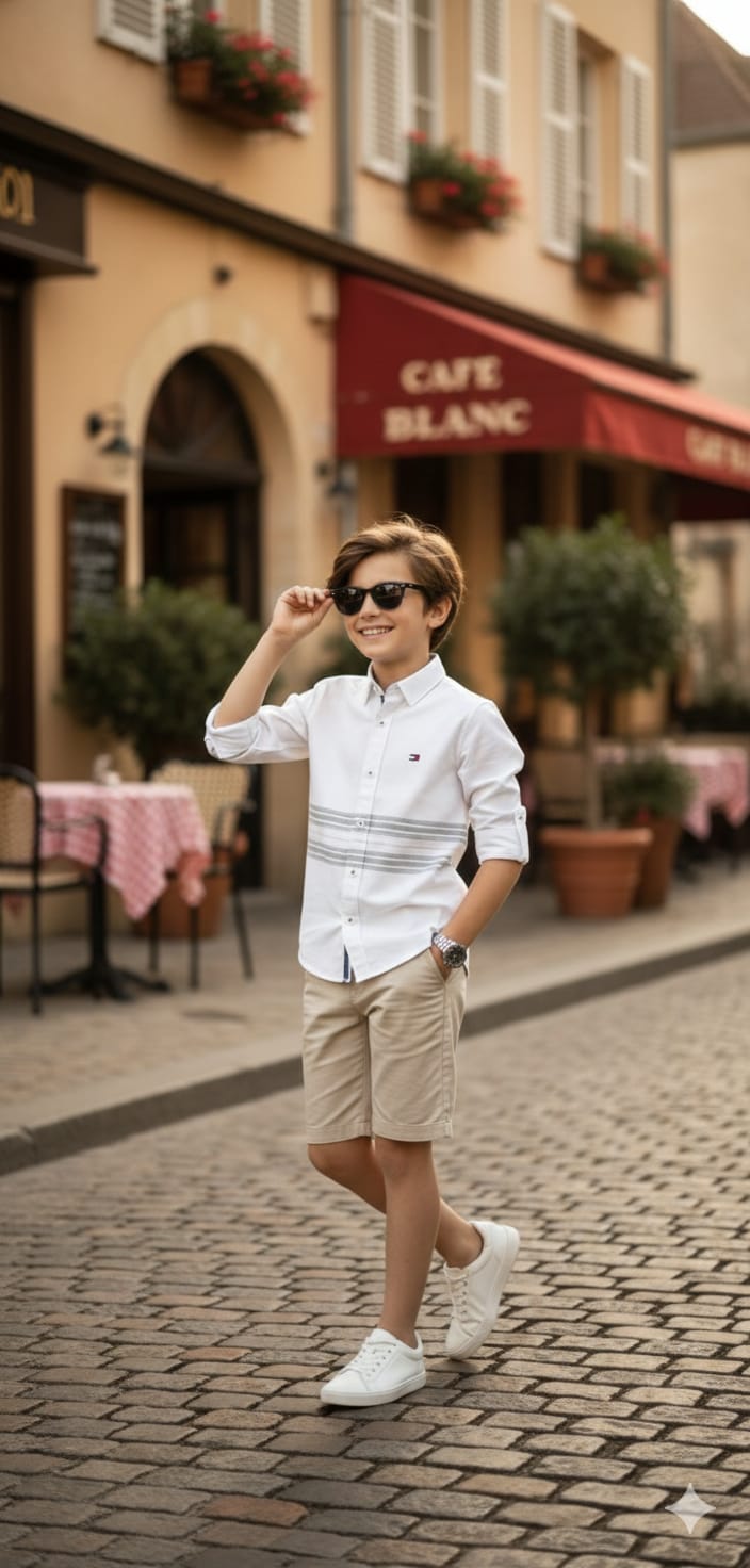 Boys’ Urban Classic Button-Down & Chino Short Set