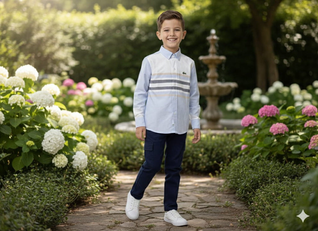 Boys’ Heritage Striped Button-Down & Cargo Pant Set