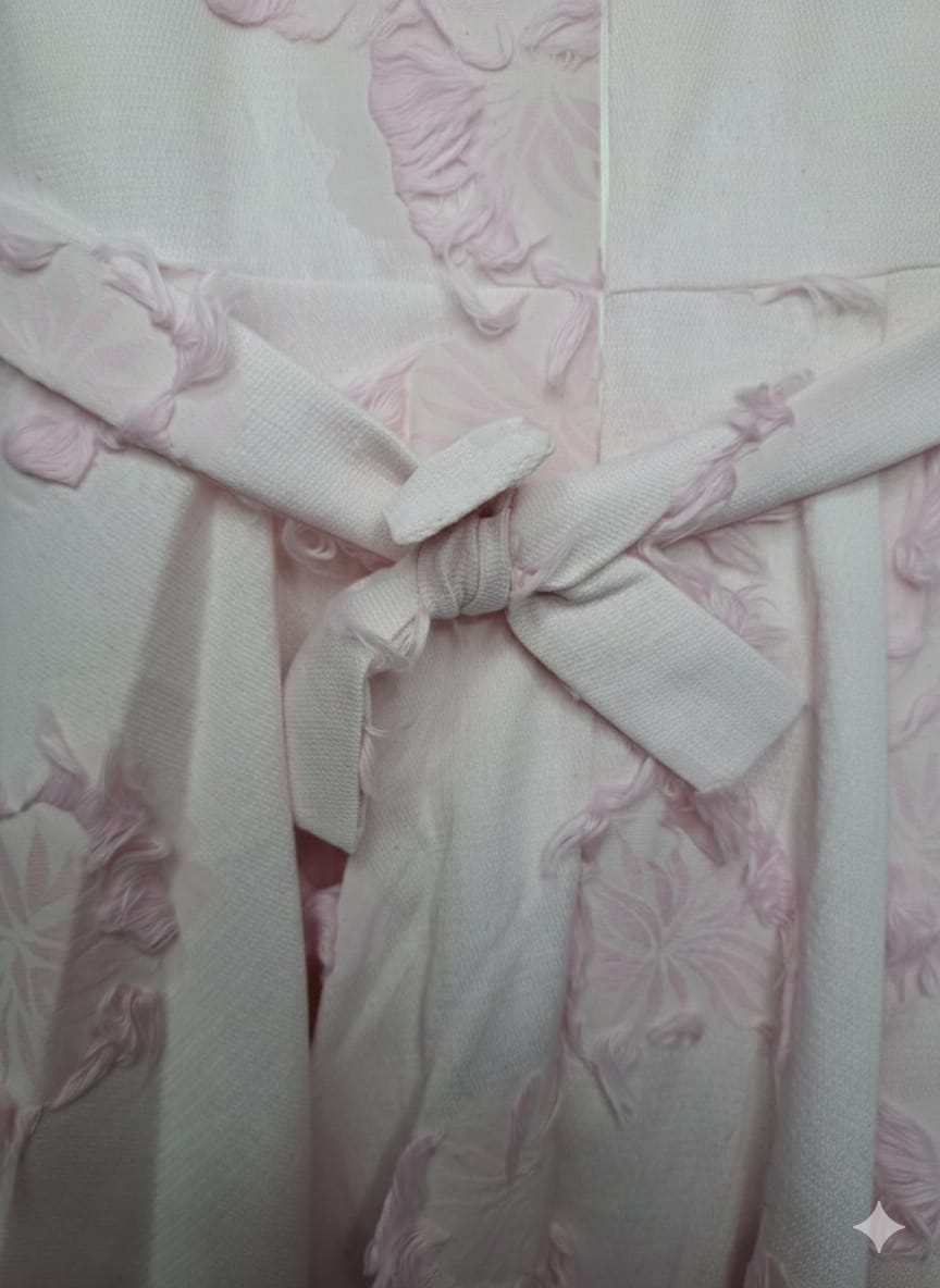 Enchanted Rose: Girls' Pink 3D Floral Appliqué Dress