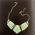 Mint Muse: Geometric Pastel Statement Necklace