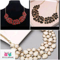 Classic Black & Crystal Statement Necklace - Evening Collar