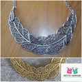 Delicate Filigree Leaf Statement Necklace