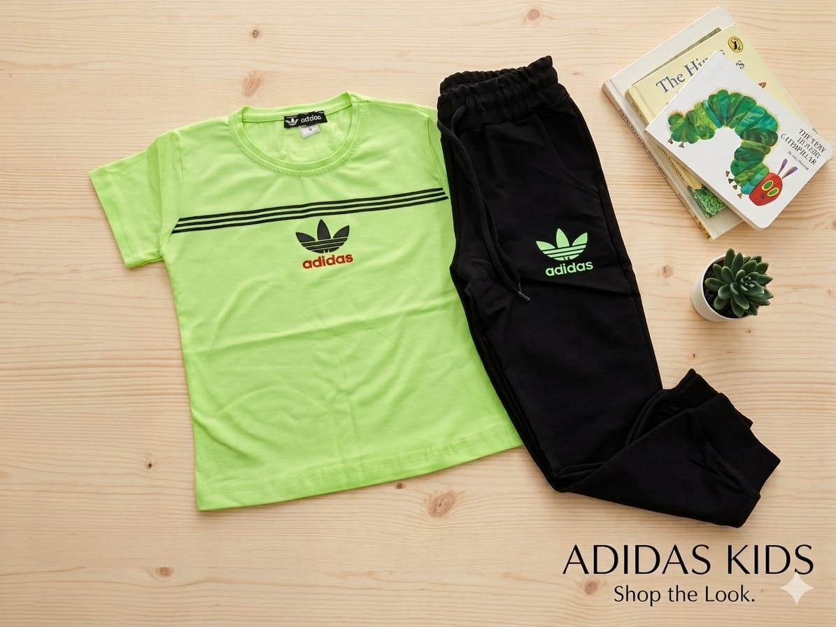 The Neon Track Set: Short-Sleeve Tee and Drawstring Joggers