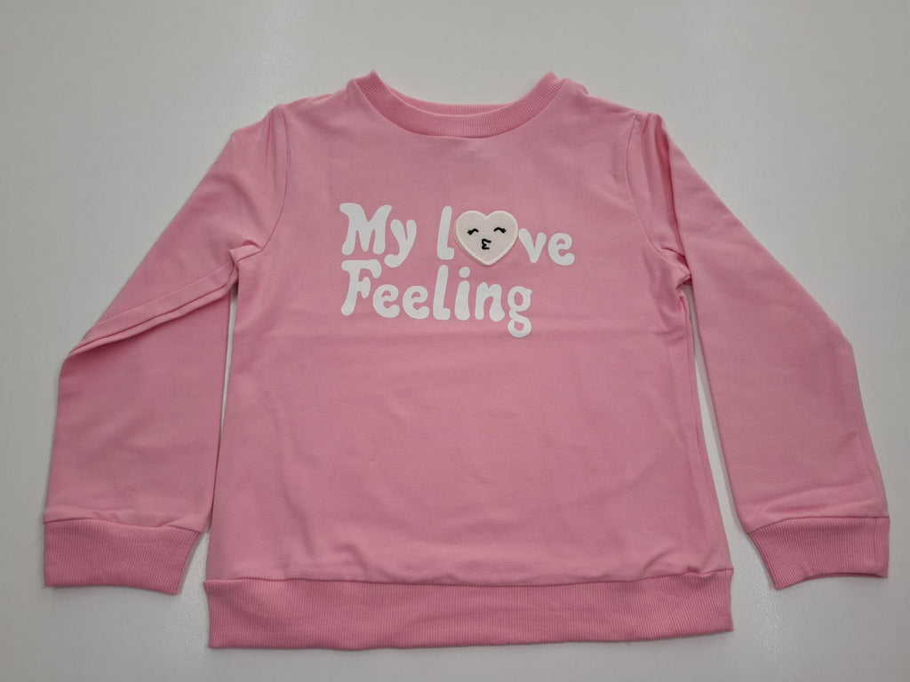 My Love Feeling: Fuzzy Heart Graphic Sweatshirt