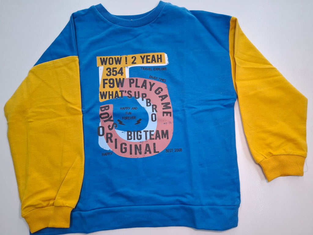 Blue & Yellow Flash: Soft & Stylish Crewneck