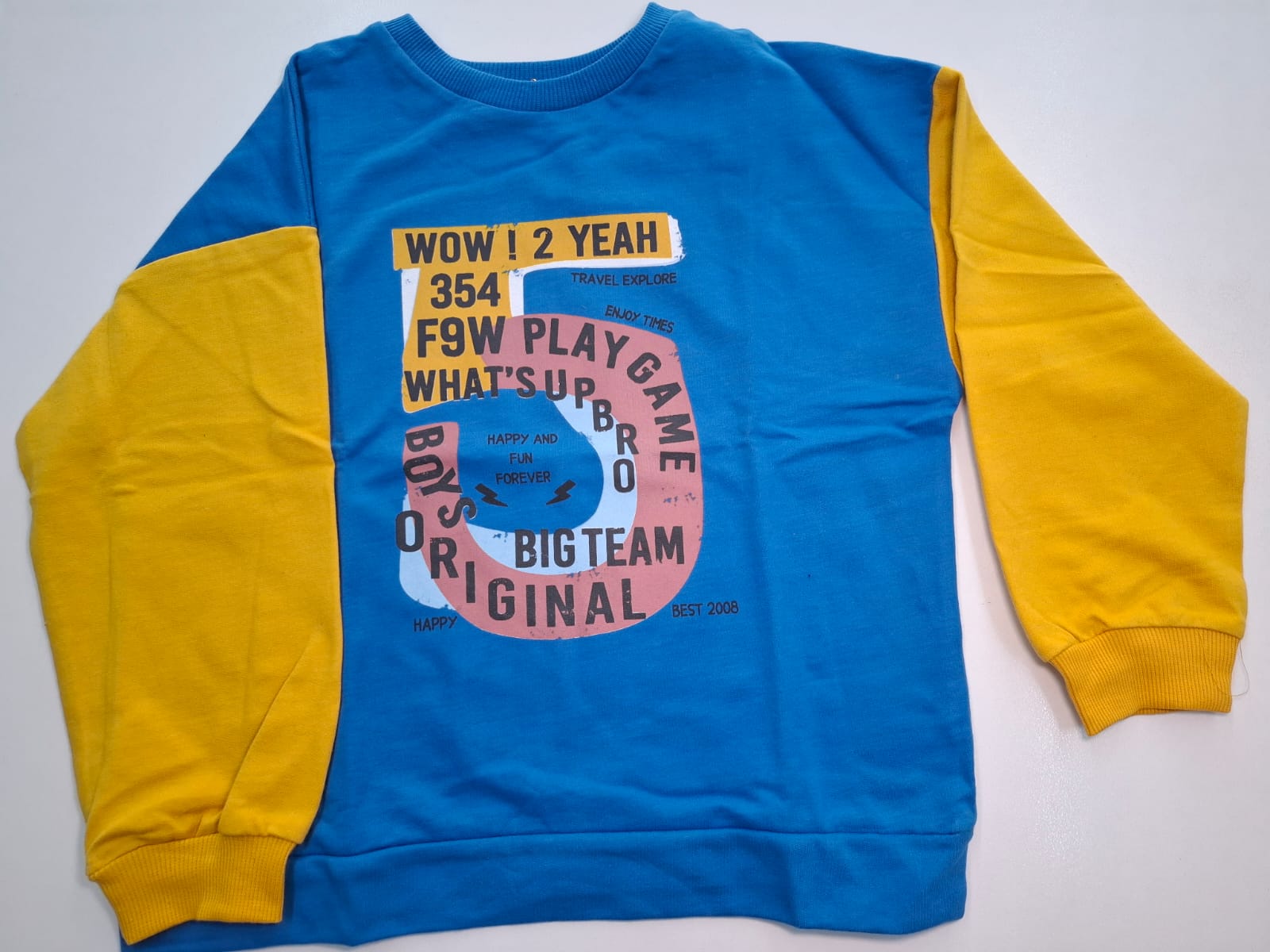 Blue & Yellow Flash: Soft & Stylish Crewneck