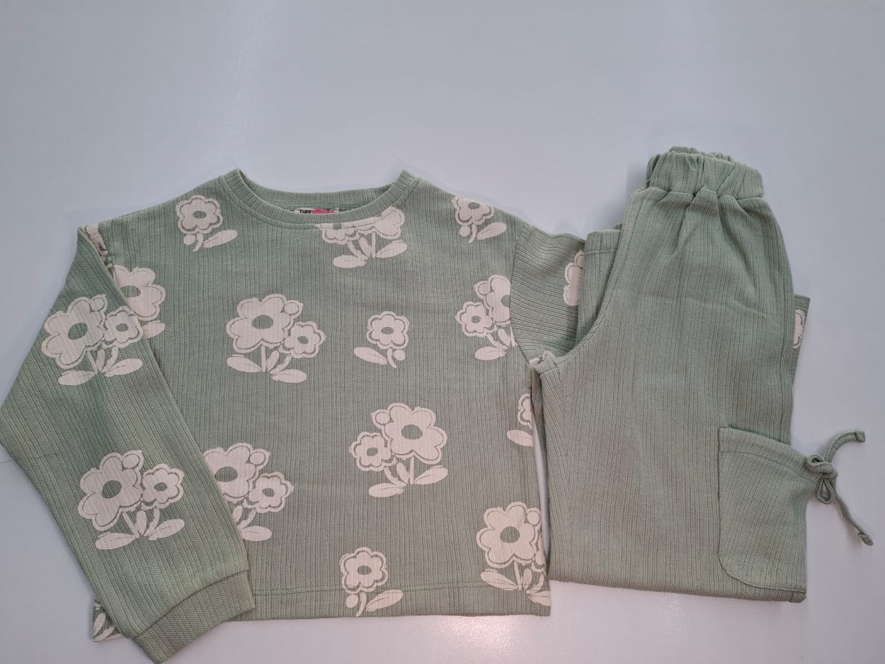 Wildflower Wonder: Ribbed Floral Tracksuit Set