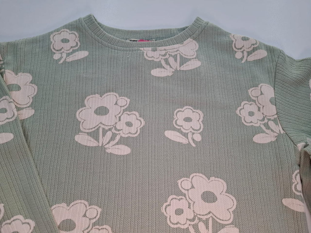 Wildflower Wonder: Ribbed Floral Tracksuit Set