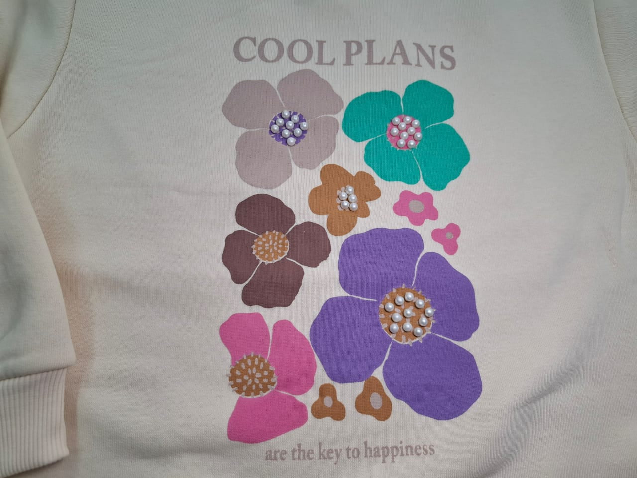 Cool Plans & Happy Blooms: The Pearl-Detail Floral Sweatshirt