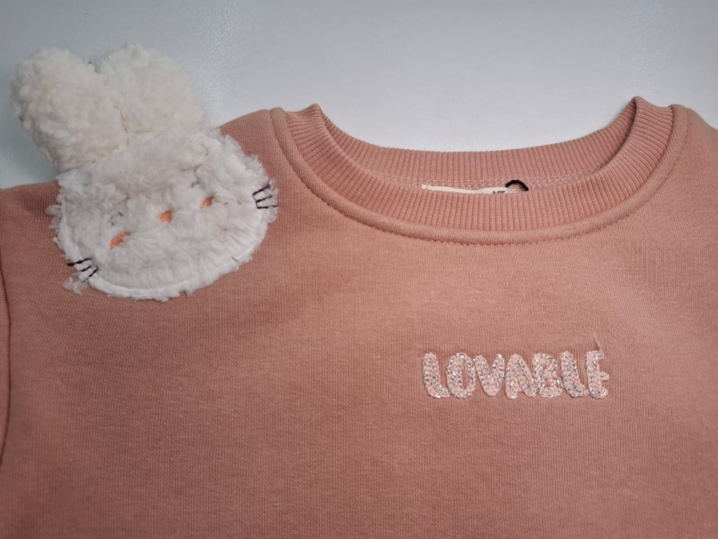 Cute & Cozy: The Blush Crewneck with Puffy Detail
