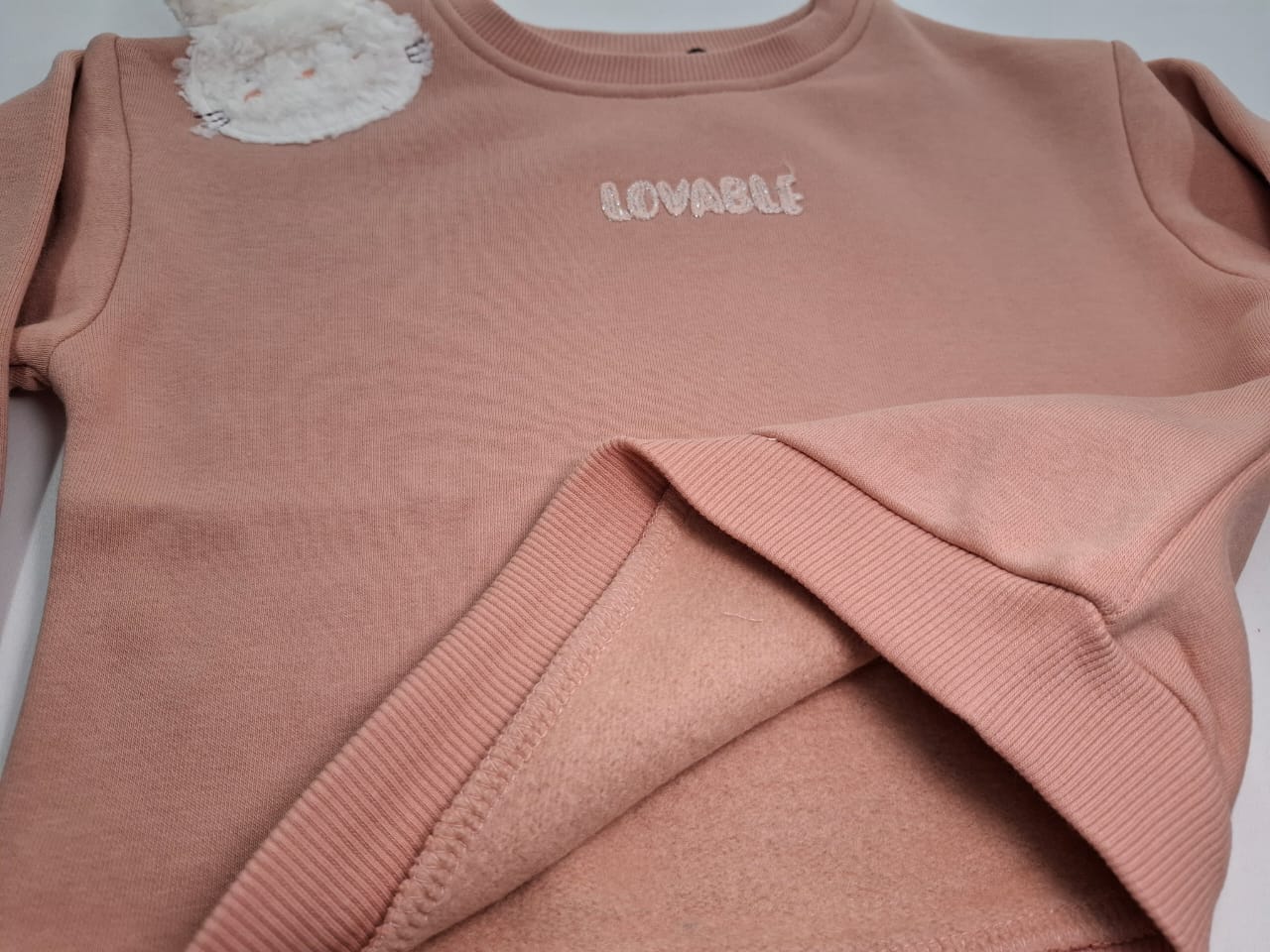 Cute & Cozy: The Blush Crewneck with Puffy Detail