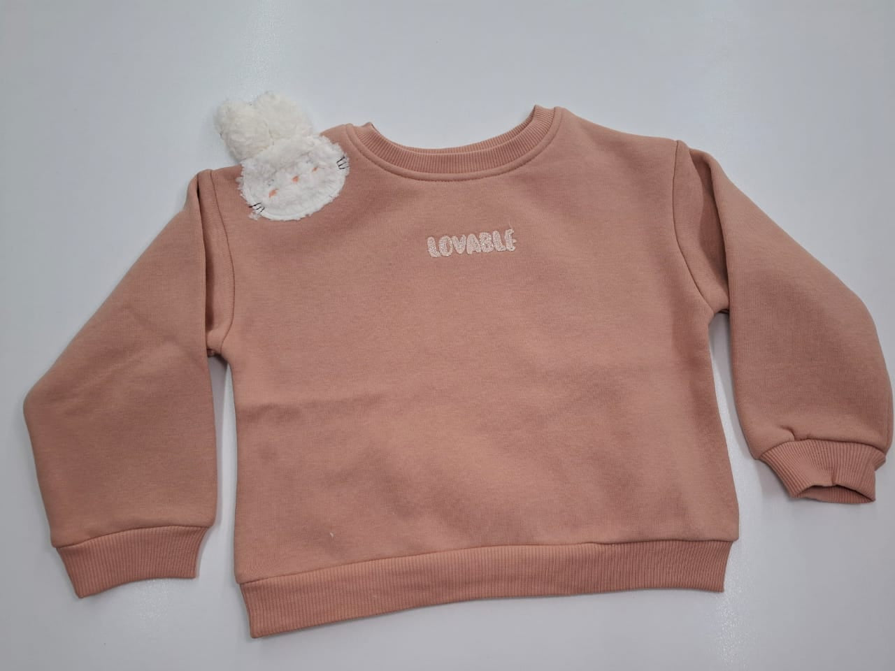 Cute & Cozy: The Blush Crewneck with Puffy Detail