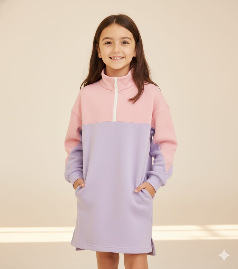 Pink & Purple Fun: The Perfect Playtime Sweater Dress