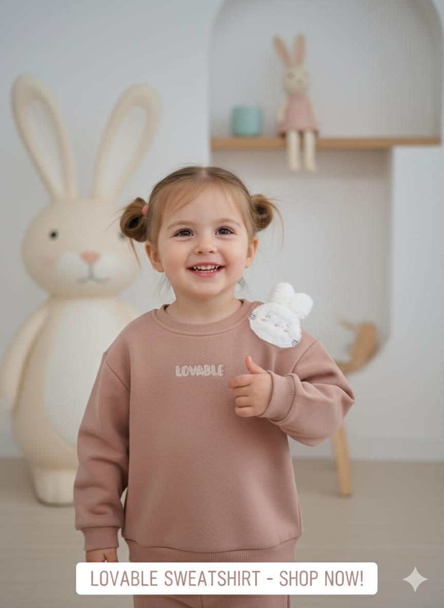 Cute & Cozy: The Blush Crewneck with Puffy Detail