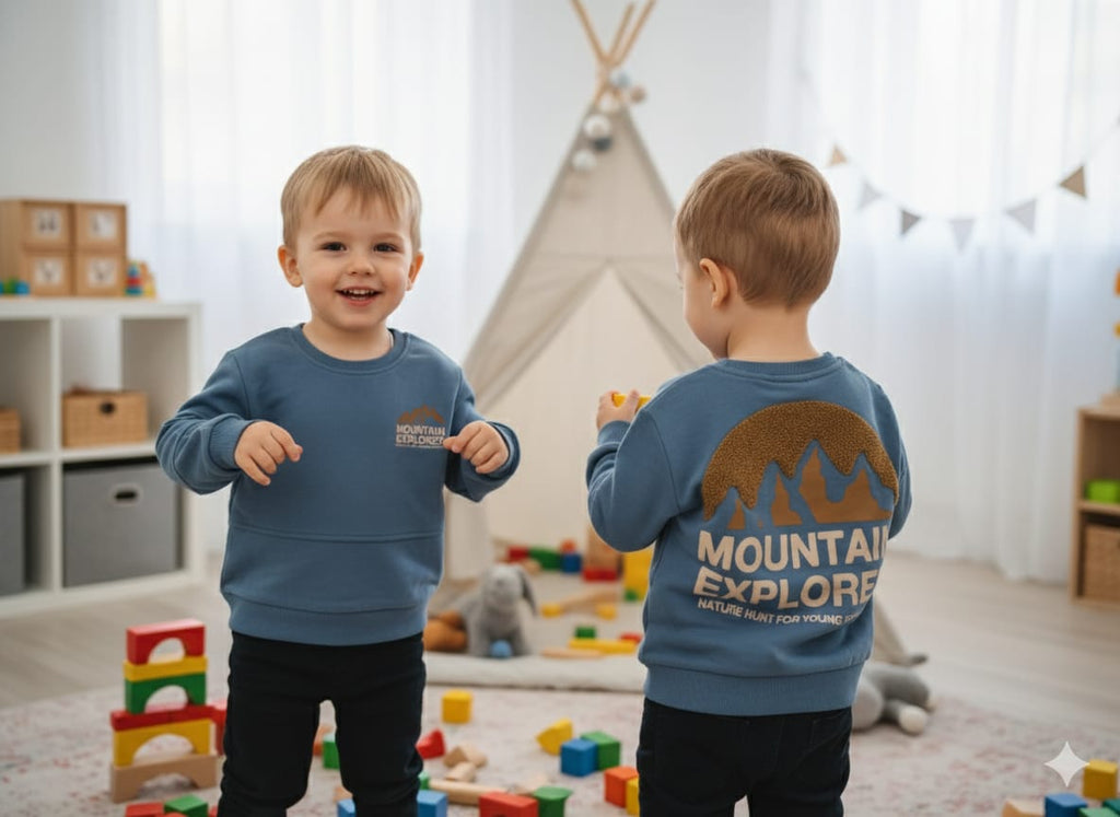Adventure Awaits: Textured Mountain Explorer Crewneck